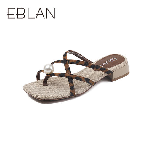 伊伴夏季低跟清凉人字拖优雅珍珠时装凉拖B25325126 商品图0