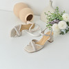 经典鲨2025夏季新品气质通勤高粗跟露趾后空舒适简约凉鞋女KC19-529171 商品缩略图1