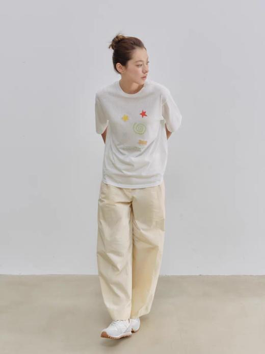 Evistub/E-5XDX705/亚麻混纺复古印花短袖女 商品图2