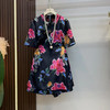 丁摩 夏季新中式女装国风改良旗袍裙子上衣短裤高端两件套装5ZF-047 商品缩略图3