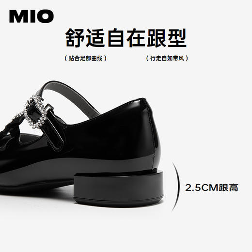 MIO米奥miu系玛丽珍多条带秋季新款蝴蝶结水钻圆头芭蕾单鞋女M254413602 商品图4