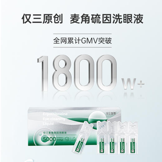 【新品上市 官方旗舰】仅三麦角硫因次抛洗眼液家用装5ml*24支+洗眼杯 商品图3