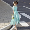【专属特价】熙世界度假风轻盈天丝连衣裙女夏季2025年新款收腰显瘦泡泡袖裙子 商品缩略图3