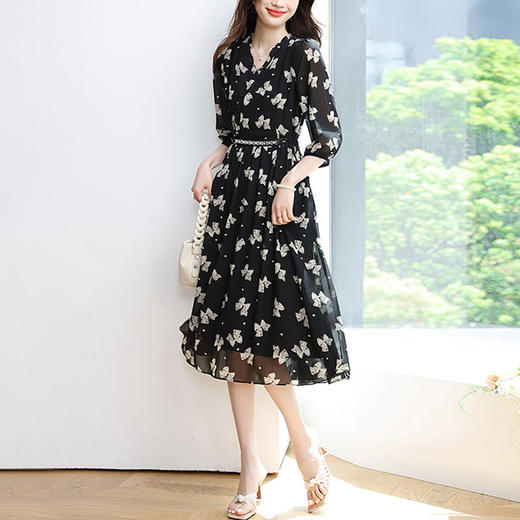 丁摩 大码休闲连衣裙夏季气质高级感遮肚显瘦减龄今年流行爆款裙子5ZF-8392 商品图0