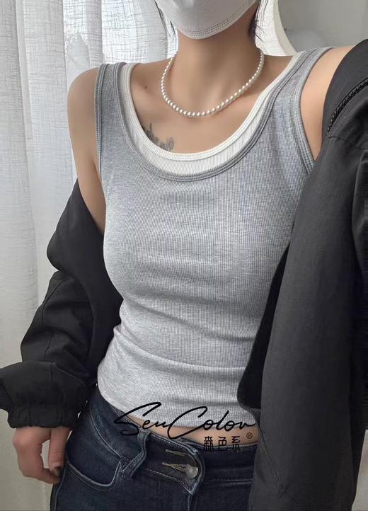 【GZ】无忧购65元2件假两件天丝竹棉背心6608（截单后3-5天发货) 商品图1