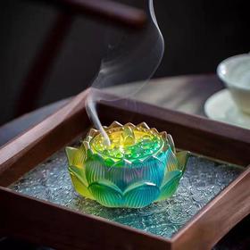 【送沉香20盘】琉璃香炉 蓝色博山炉、夏荷、狻猊、白莲花四款可选，雅致之物