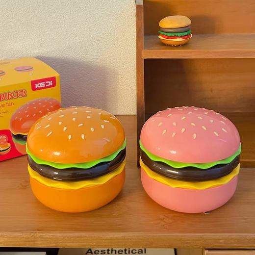 「“汉堡”小风扇！三档调节」儿童礼物趣味汉堡风扇 居家日用usb充电便携折叠收纳桌面迷你手持小风扇 商品图3