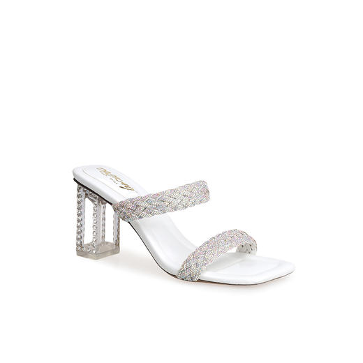 豪麟名鞋迪嘉女鞋凉拖织物+羊皮革DJYYA51WL023银色 商品图0