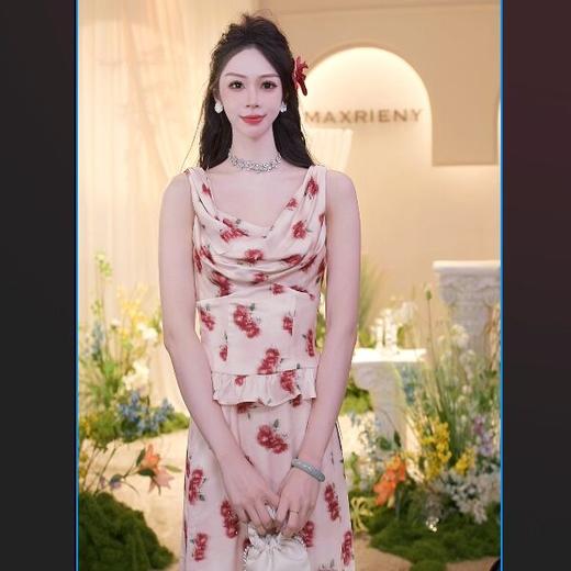 MAXRIENY浪漫氛围感钉珠碎花吊带上衣25夏季新款(货号:MF86TP267) 商品图0