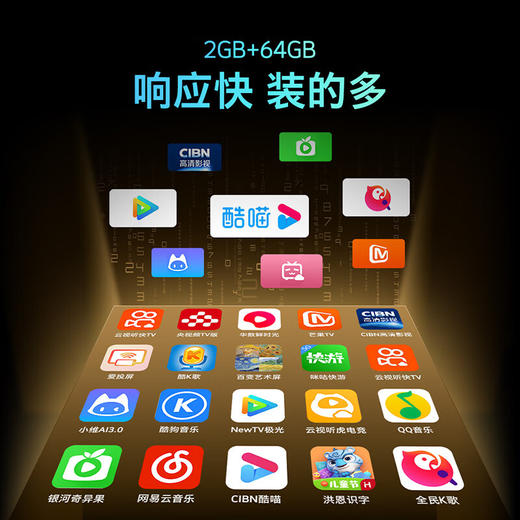 创维55英寸55GT3 AI秒懂语音2+64G大内存 二级节能认证 三重健康护眼 4K超高清 5大智能投屏 55英寸 商品图2