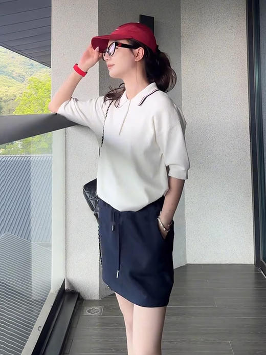 COCO ZONE 刘一一 “万能半裙”松紧腰简约复古绑带短裙CD2A0241 商品图1