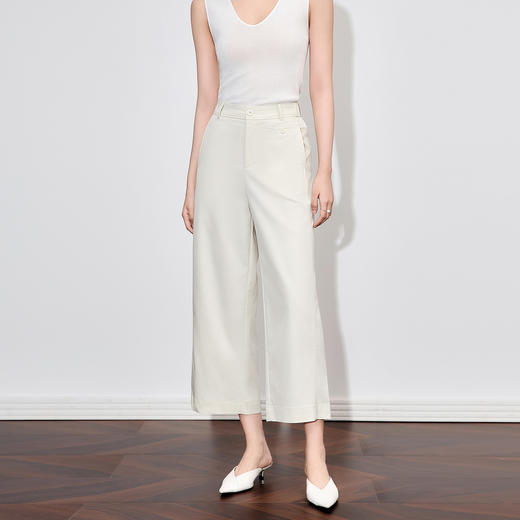 「高货wl」全新升级【铂金会员220/天猫299/差价79】(44822)洛诗琳显瘦显高茧型休闲裤2025夏季宽松高腰直筒九分裤女 商品图0