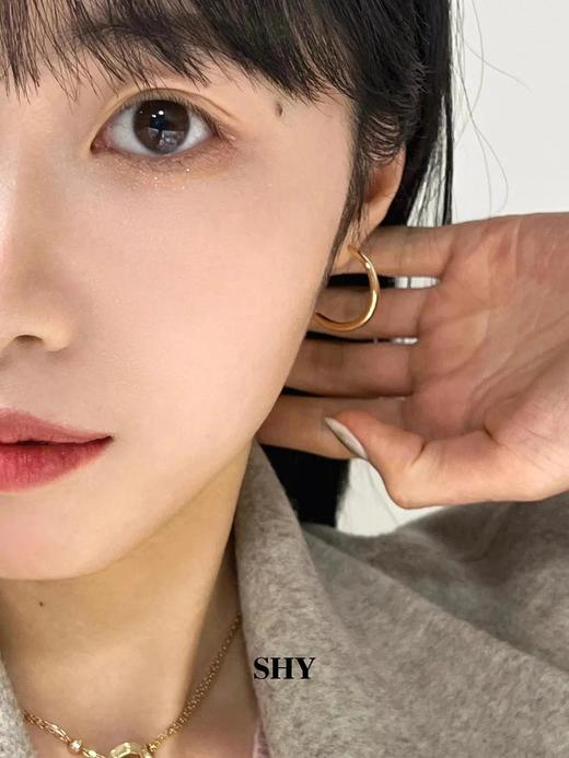 法国单经典素圈Hoop耳环耳圈刘亦菲刘雯同款银镀24K真金素圈界天花板 商品图12