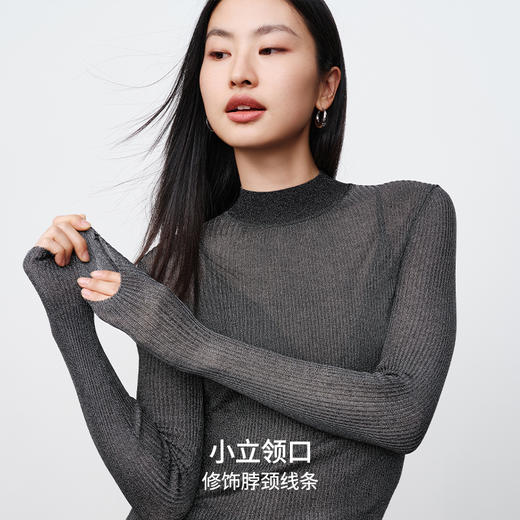 simplepieces秋季新品SPS上衣女半高领长袖针织衫 商品图2