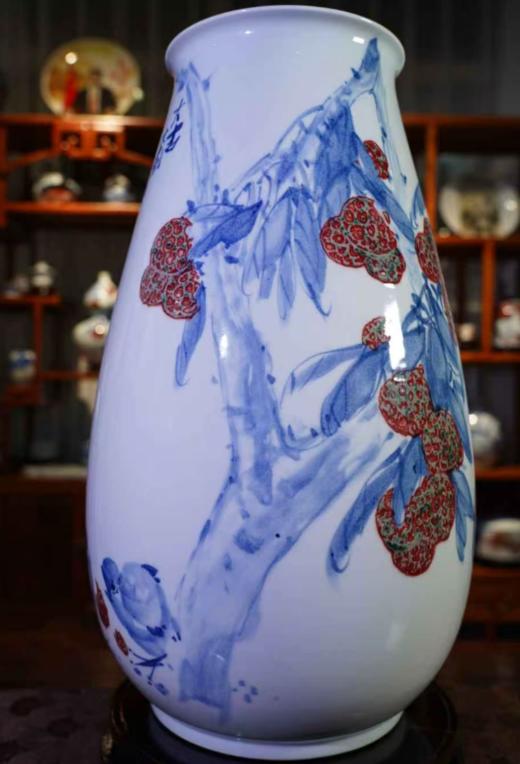 青花釉里红大吉大利赏瓶 商品图0