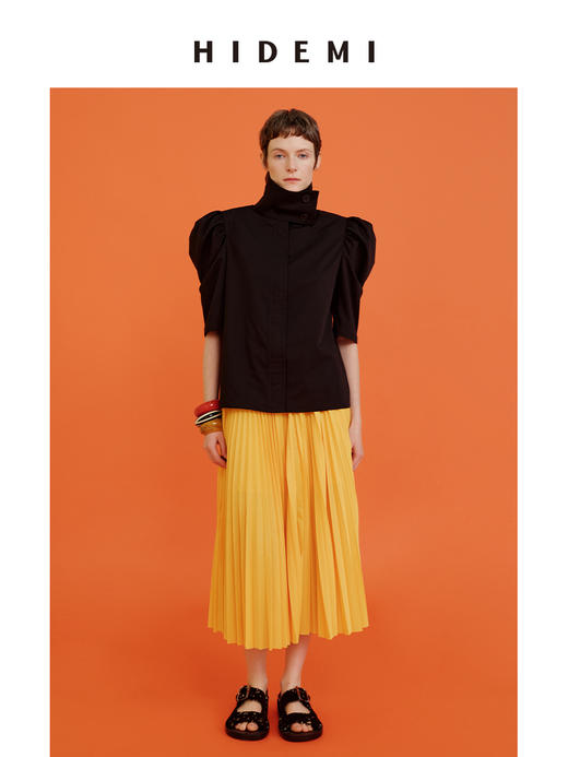 HIDEMI 极简灵动飘逸百褶短裙可再生纤维松紧腰设计感半身裙 商品图9