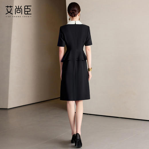艾尚臣职业连衣裙女2025年新款小黑裙夏季珠宝店售楼部案场OL裙子 商品图4