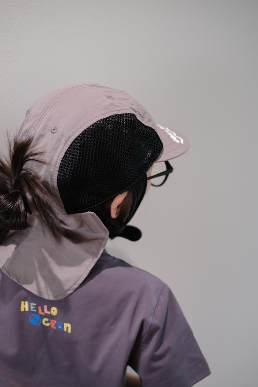 2025夏季新款！日系儿童水陆两用下巴固定扣脖遮阳帘网眼速干遮阳帽！ 商品图2