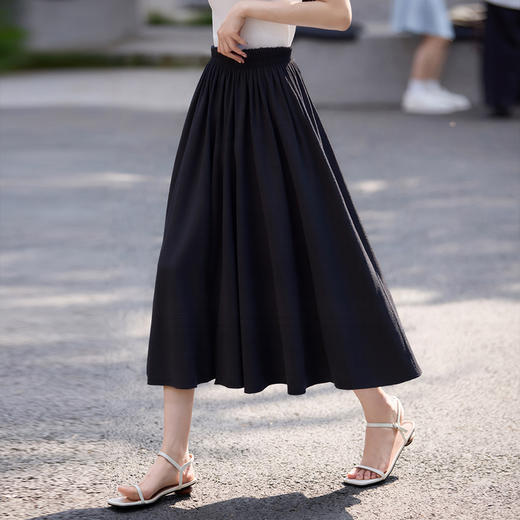 【周末秒杀】熙世界山本裙裤女夏季薄款2025新款高腰垂感宽松休闲七八分阔腿裤 商品图1