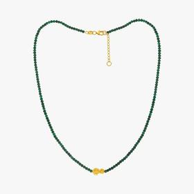 1F 潮宏基 非遗花丝圆满系列足金孔雀石坠链