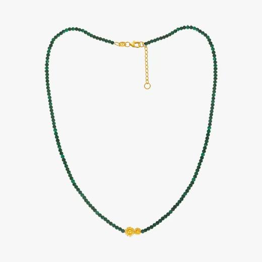 1F 潮宏基 非遗花丝圆满系列足金孔雀石坠链 商品图0