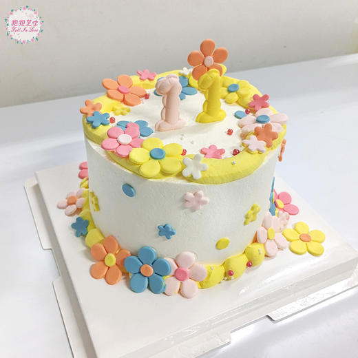 【新款】花漾年华蛋糕，充满多巴胺的卡通花花，萌趣满满~蛋糕上面的数字可更换 商品图2