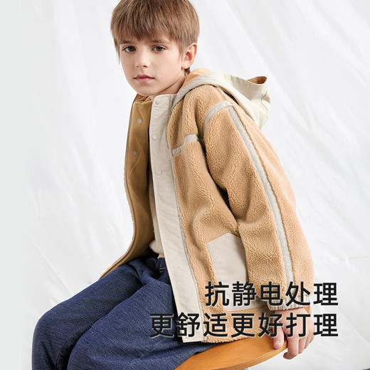 英氏儿童外套秋冬摇粒绒外套保暖防寒男童外套百搭休闲外套 商品图2