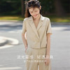 【专属特价】熙世界夏季西装套装女薄款休闲通勤职场短袖西服外套阔腿裤两件套 商品缩略图3