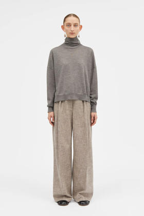 Mark Kenly Domino Tan 25PF 灰褐色KETTA美丽诺羊毛高领针织衫