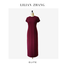 E“定制”——静奢风——风尚之选———法式·波尔多红长款连衣裙 2501043