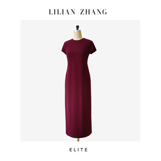 E“定制”——静奢风——风尚之选———法式·波尔多红长款连衣裙 2501043 商品图0