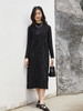 黑色立体毛绒肌理无袖 V 领短款连衣裙 秋冬甜酷慵懒风背心裙 商品缩略图0