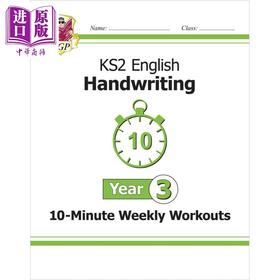 预售 【中商原版】英国原版CGP 小学三年级英语手写10分钟每周练习 KS2 Year 3 English Handwriting 10-Minute Weekly Workouts