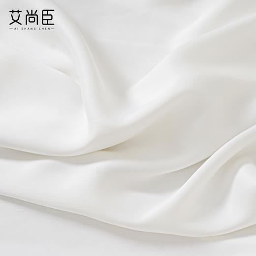 时髦通勤白色长袖衬衫浮雕肌理感职业套装女蓝色显瘦半身裙设计感 商品图4