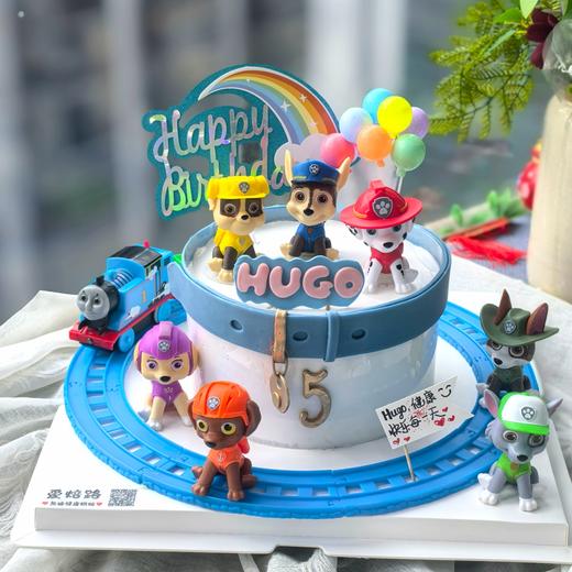 无蛋奶 汪汪队+火车 生日蛋糕 商品图0
