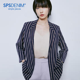 simplepieces条纹西服女薄款春夏chic显瘦休闲小西装SPS