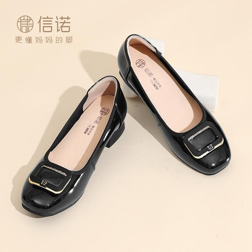 真皮妈妈鞋中老年皮鞋2025春秋新款舒适软底不累脚轻便单鞋子5Q5009-30 商品图0