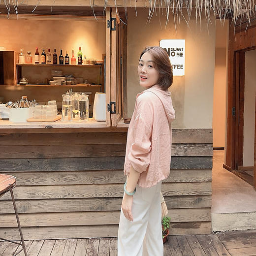 火桐hooton 高定系列 灼灼其华 高密汉麻防晒夹克外套YT266 商品图1