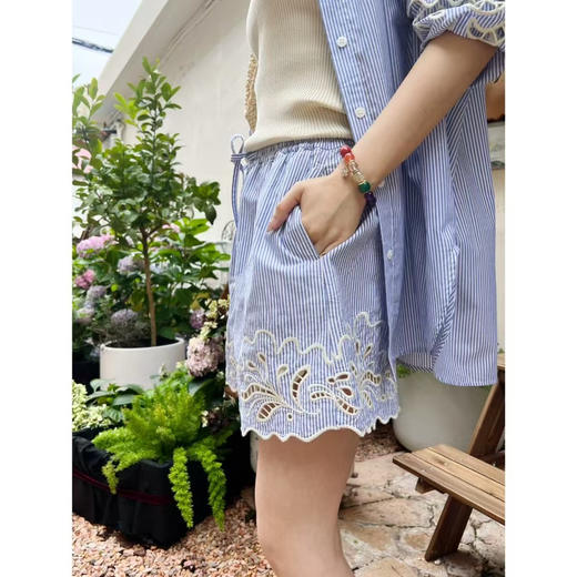 高圆圆同款条纹衬衫式套装| 度假通勤皆可 商品图9