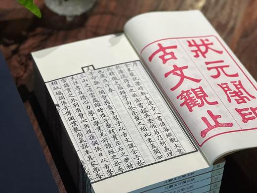 《状元阁印古文观止》，清吴楚材 编，一函六册，仿古宣精印，尺寸26*16厘米，据李光明庄刻本影印，广陵书社2025年5月一版一印。定价1680，售价780. 商品图5