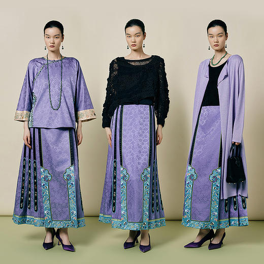 【林栖设计小店】（现货）真丝杭缎连衣裙国风2025秋季新款马面裙女1954022 商品图2