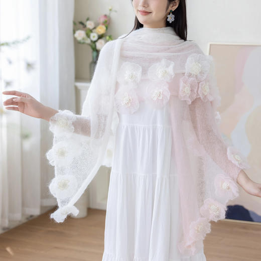 苏苏姐家虞美人披肩手工DIY马海毛棒针毛线团毛衣材料包 商品图3