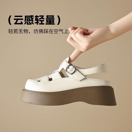 ZHR则则透气镂空罗马凉鞋女厚底凉鞋女夏季复古风时装凉鞋女外穿 商品图3