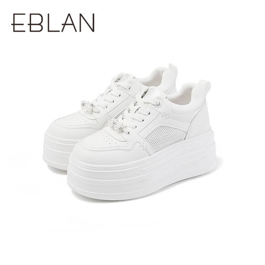 伊伴夏季网纱厚底增高可爱减龄装饰网纱运动鞋B25330202 商品图4