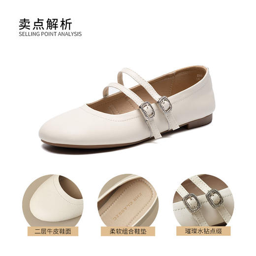 ZHR银色浅口单鞋女2025新款复古法式玛丽珍鞋气质平底ins单鞋耐磨 商品图2