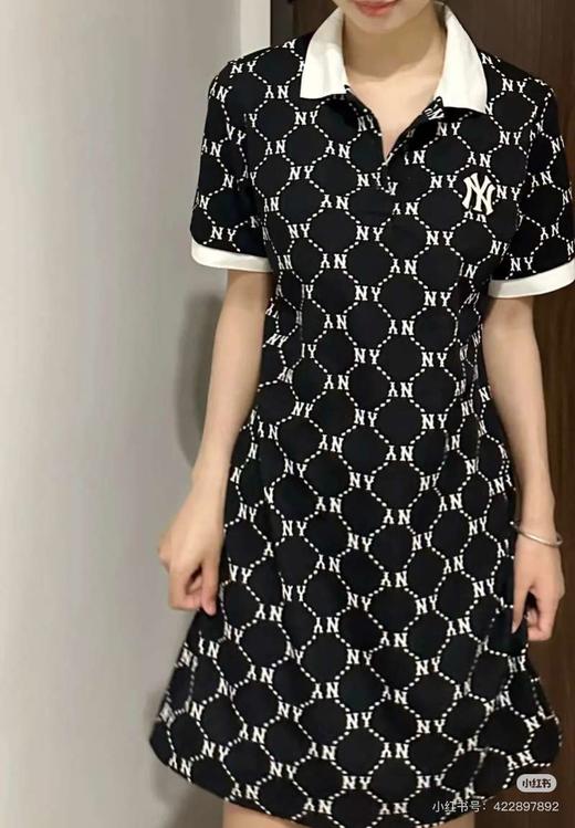 MLB 夏季新款女款满印钻石老花polo领时尚 运动连衣裙 商品图5