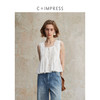 C+IMPRESS/西嘉亚麻天丝重工 度假风方领法式露锁骨上衣女夏无袖CS2502125 商品缩略图1