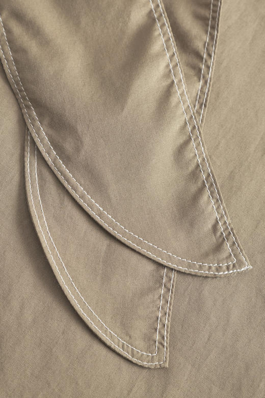 Mark Kenly Domino Tan 25PF 卡其色DAMY棉府绸系带连衣裙 商品图6