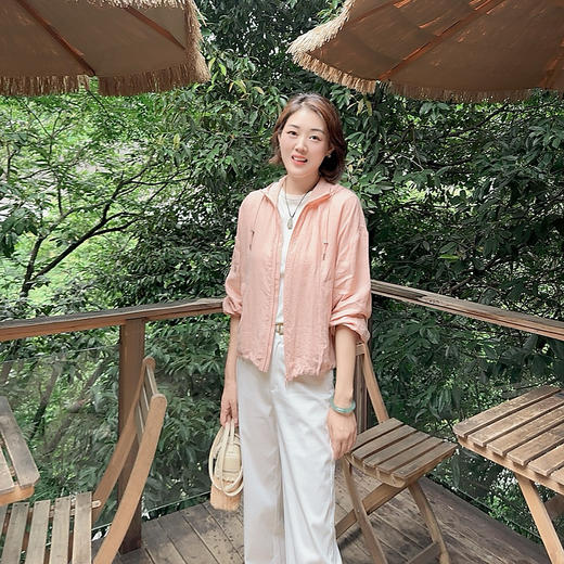 火桐hooton 高定系列 灼灼其华 高密汉麻防晒夹克外套YT266 商品图2