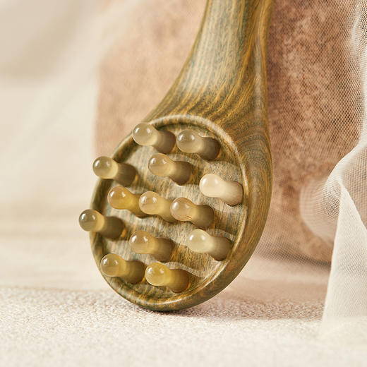 初心| 脸部按摩梳绿檀羊角 商品图3